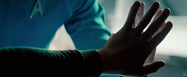 So, blue shirt is Spock. And black shirt is Cumberbatch!