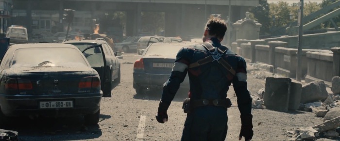 Captain America assesses destruction in Age of Ultron