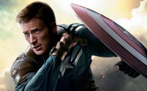 Chris Evans as Steve Rogers on a poster for 'The Winter Soldier'