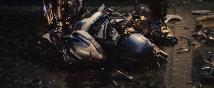 Ultron smashes the drone to the ground.