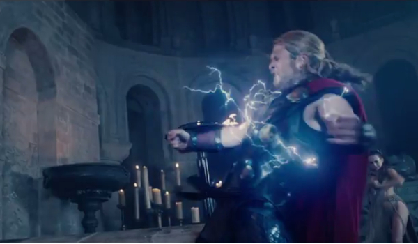 Something's wrong with Thor. Is that Enchantress behind him? Either real or a Scarlet Witch mind-fuck.