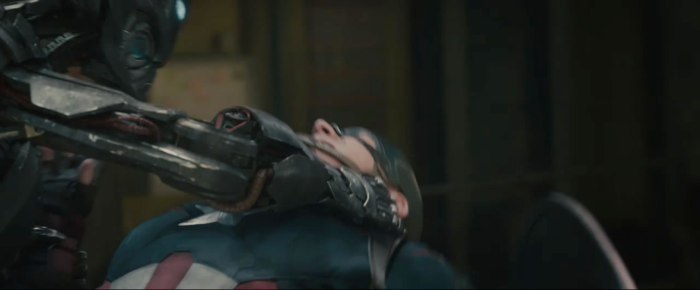 Captain America takes on an Ultron Drone