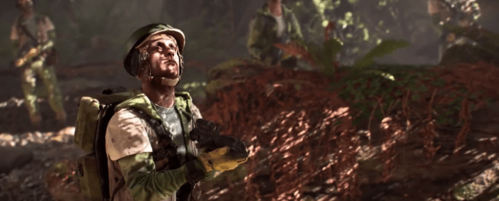 Star Wars Battlefront Trailer Rebel Stares at AT-AT