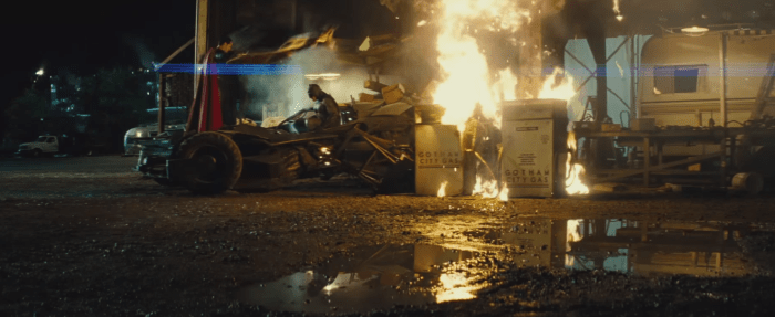 Batman V Superman Dawn of Justice Face off Batmobile