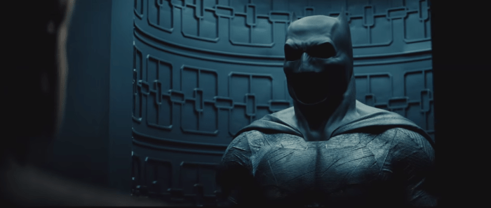 Batman Pearching with Rifle from Batman V Superman Dawn of Justice Trailer Batsuit Display