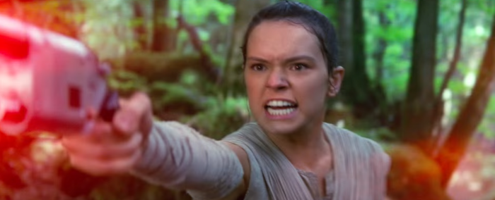 Star Wars The Force Awakens Final Trailer #3 Angry Rey Fires Blaster