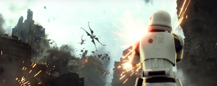 Star Wars The Force Awakens Final Trailer #3 X-Wing Blasts Stormtrooper