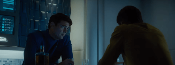 Star Trek Beyond Trailer 2 Captain Kirk Chris Pine and Bones Karl Urban Drink